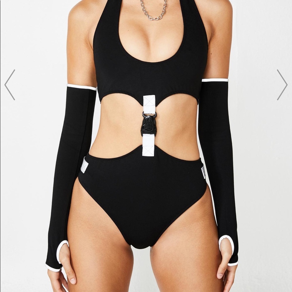 REFLECTIVE Dolls Kill Buckle Bodysuit